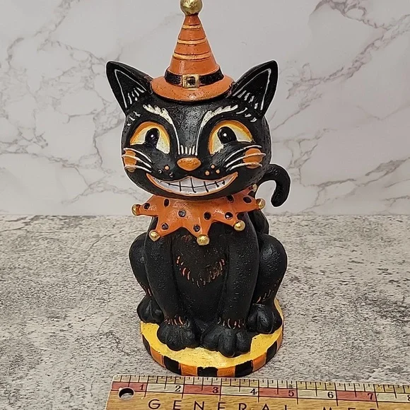 Retro Halloween black cat Statue Decor - Picture 4 of 6